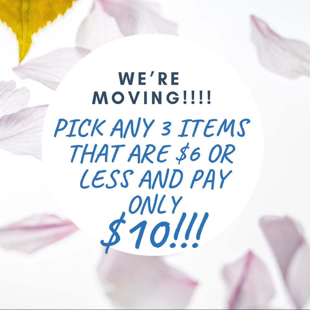 Sale! Bundle 3 items ($6 or less) for $10!